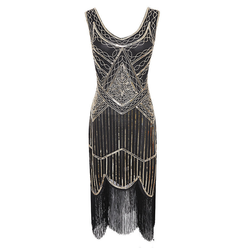 Retro Sequin Formal Dress Beaded Tassel Wedding Dresses