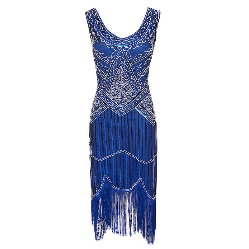 Retro Sequin Formal Dress Beaded Tassel Wedding Dresses