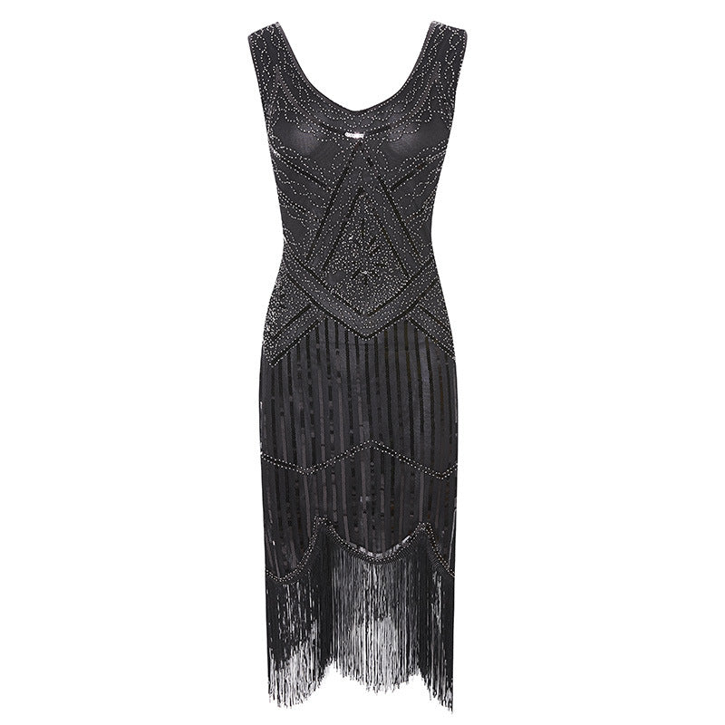 Retro Sequin Formal Dress Beaded Tassel Wedding Dresses