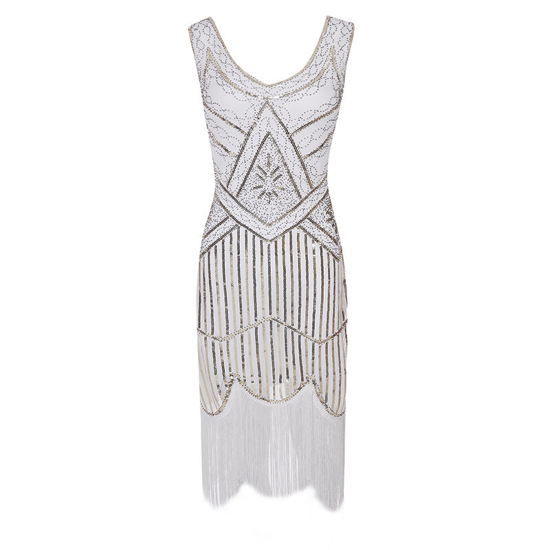 Retro Sequin Formal Dress Beaded Tassel Wedding Dresses