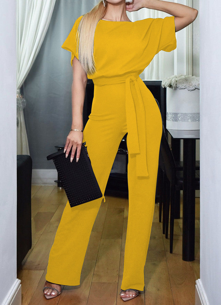 Women's Color Summer Fashion Button Sleeve Pants