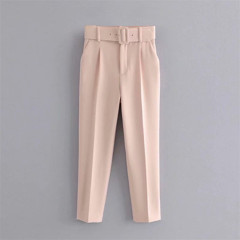 Women's Slim Fit Figure Flattering Belt Accessories Pants