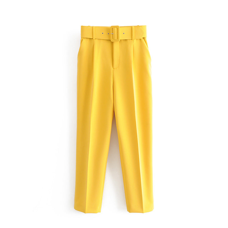 Women's Slim Fit Figure Flattering Belt Accessories Pants