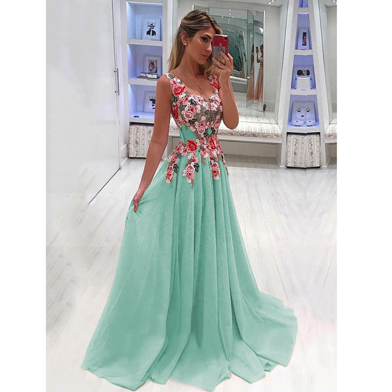 Classy Slouchy Princess Dress Printed Long Dresses
