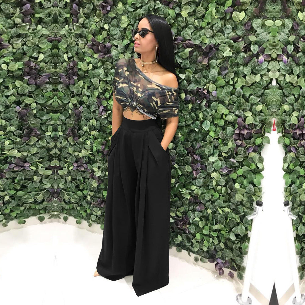 Fashion Personality Flared Wide Leg Casual Pants
