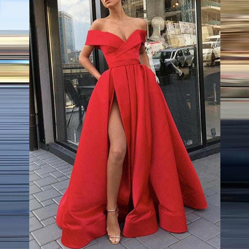 Women's Charming Dress Summer Deep Satin Wedding Dresses