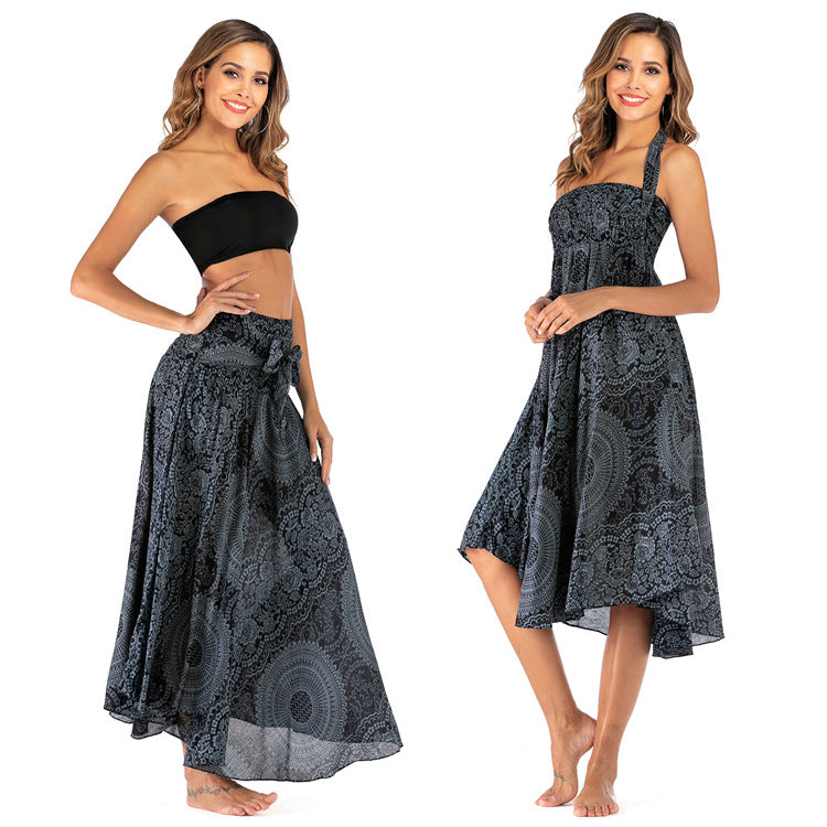Casual Thai Dress Beach Vacation Two-way Large Dresses