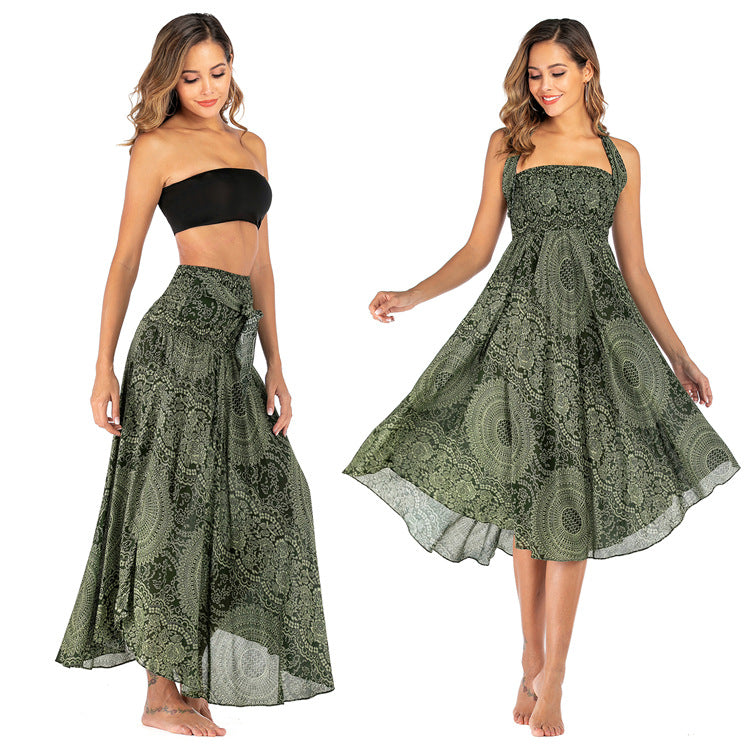 Casual Thai Dress Beach Vacation Two-way Large Dresses