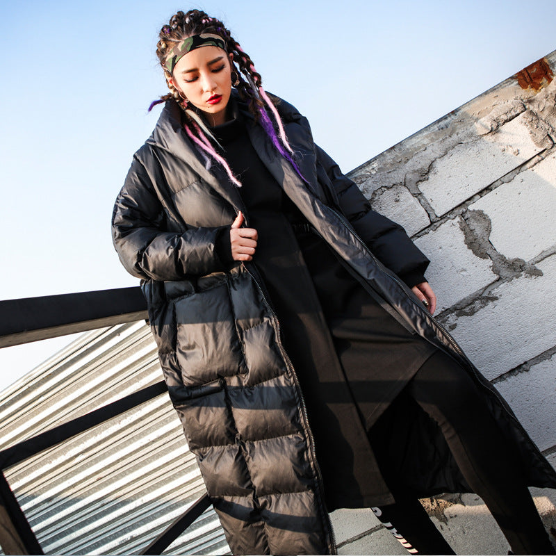Women's Cotton Winter Loose Long Hooded Overknee Coats