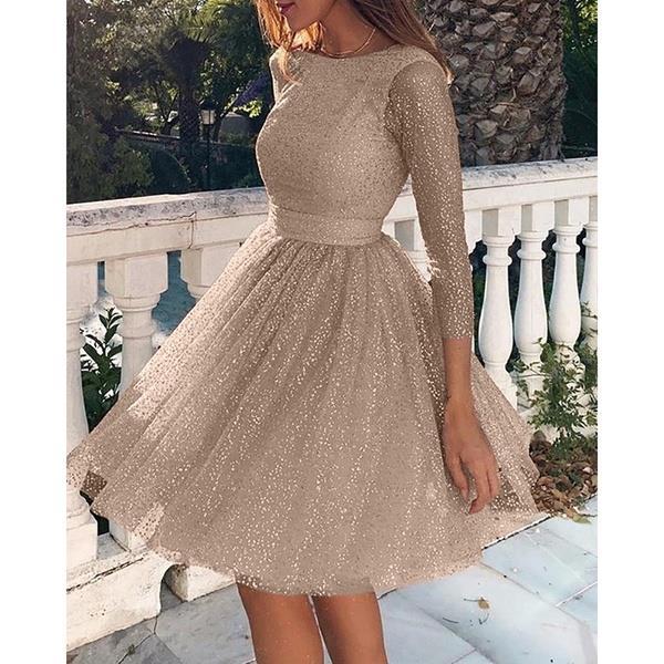 Women's Summer Fashion Long Sleeve Dress High Wedding Dresses