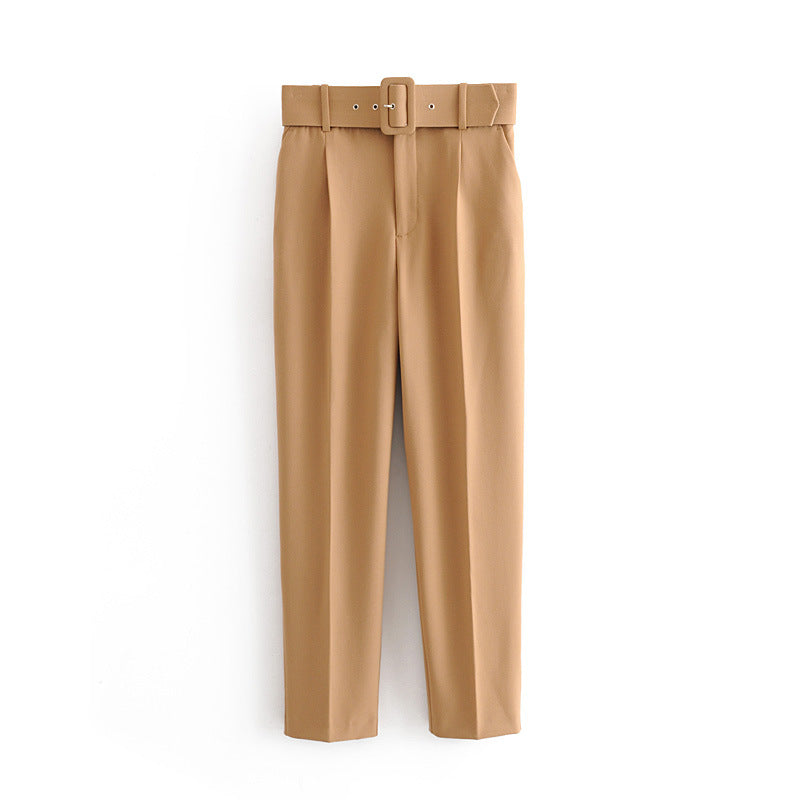 Women's Slim Fit Figure Flattering Belt Accessories Pants