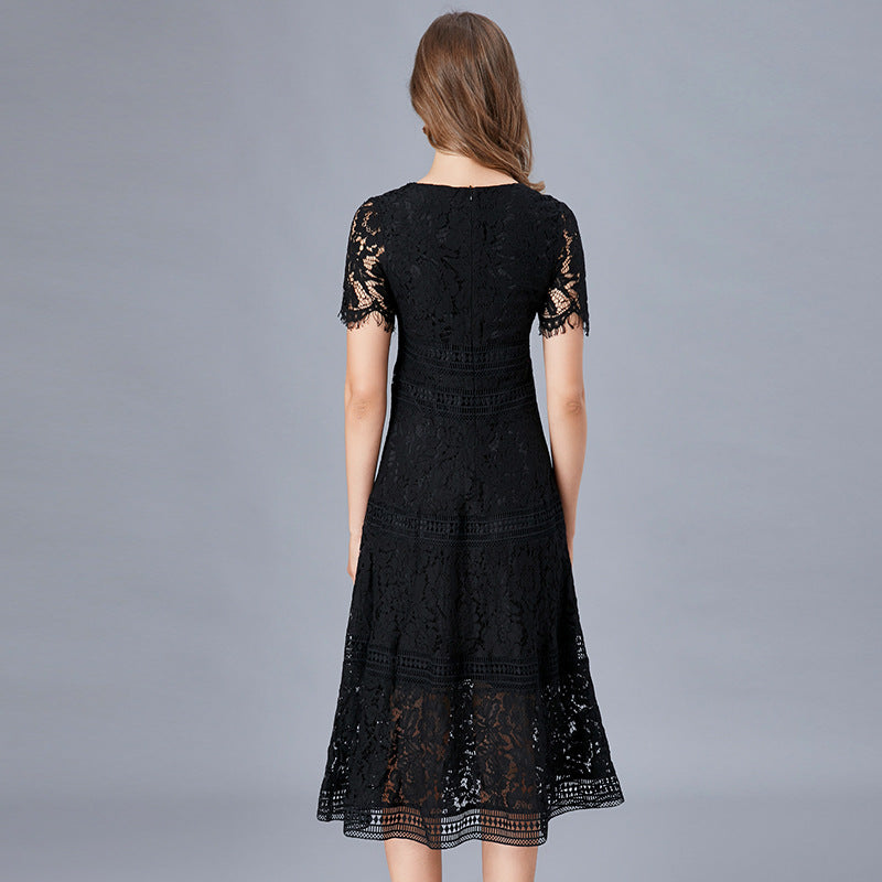 Women's Lace Dress Summer Stitching Big Swing A- Dresses