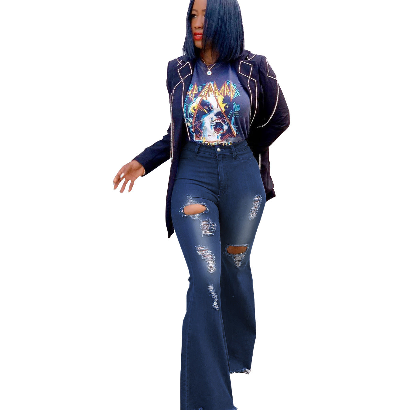 Fashion Wild Wide Leg Water Washed Jeans