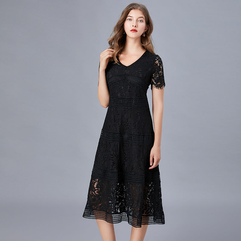 Women's Lace Dress Summer Stitching Big Swing A- Dresses