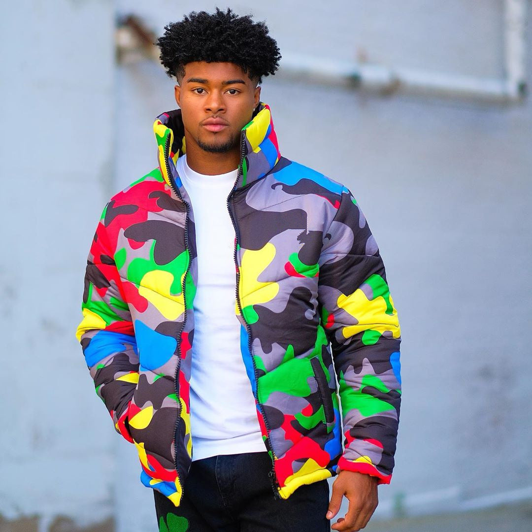 Women's & Men's & Can Wear Colorful Camouflage Printing Coats