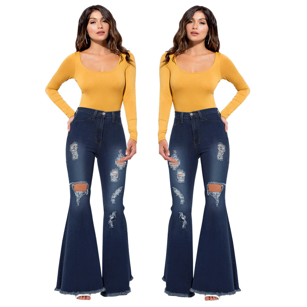 Fashion Wild Wide Leg Water Washed Jeans