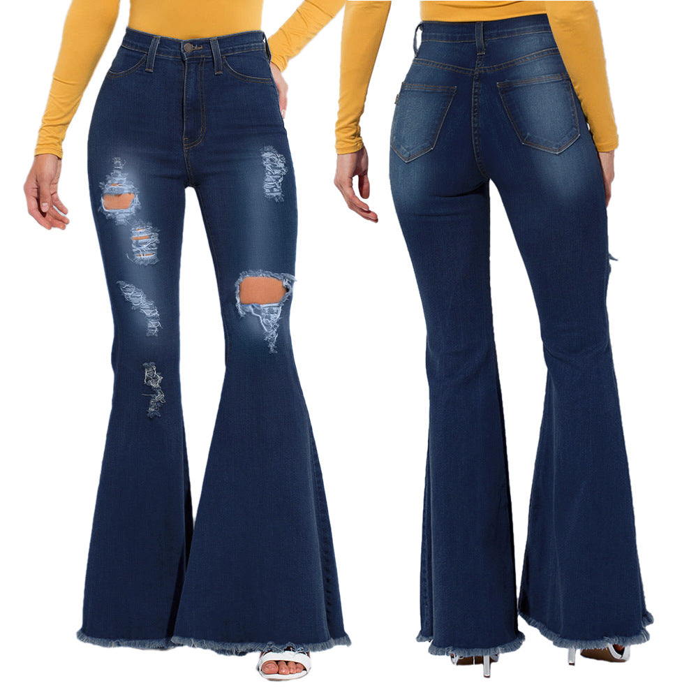 Fashion Wild Wide Leg Water Washed Jeans