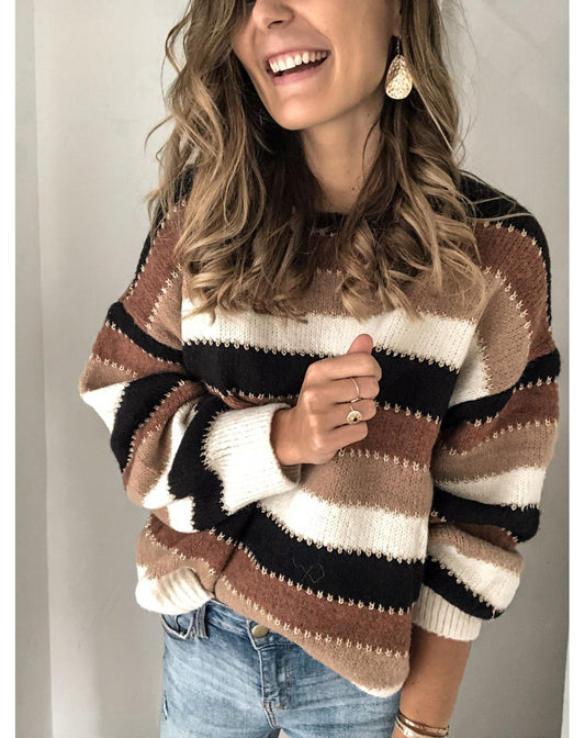 Winter Personality Fashion Splicing Pullover Base Knitwear