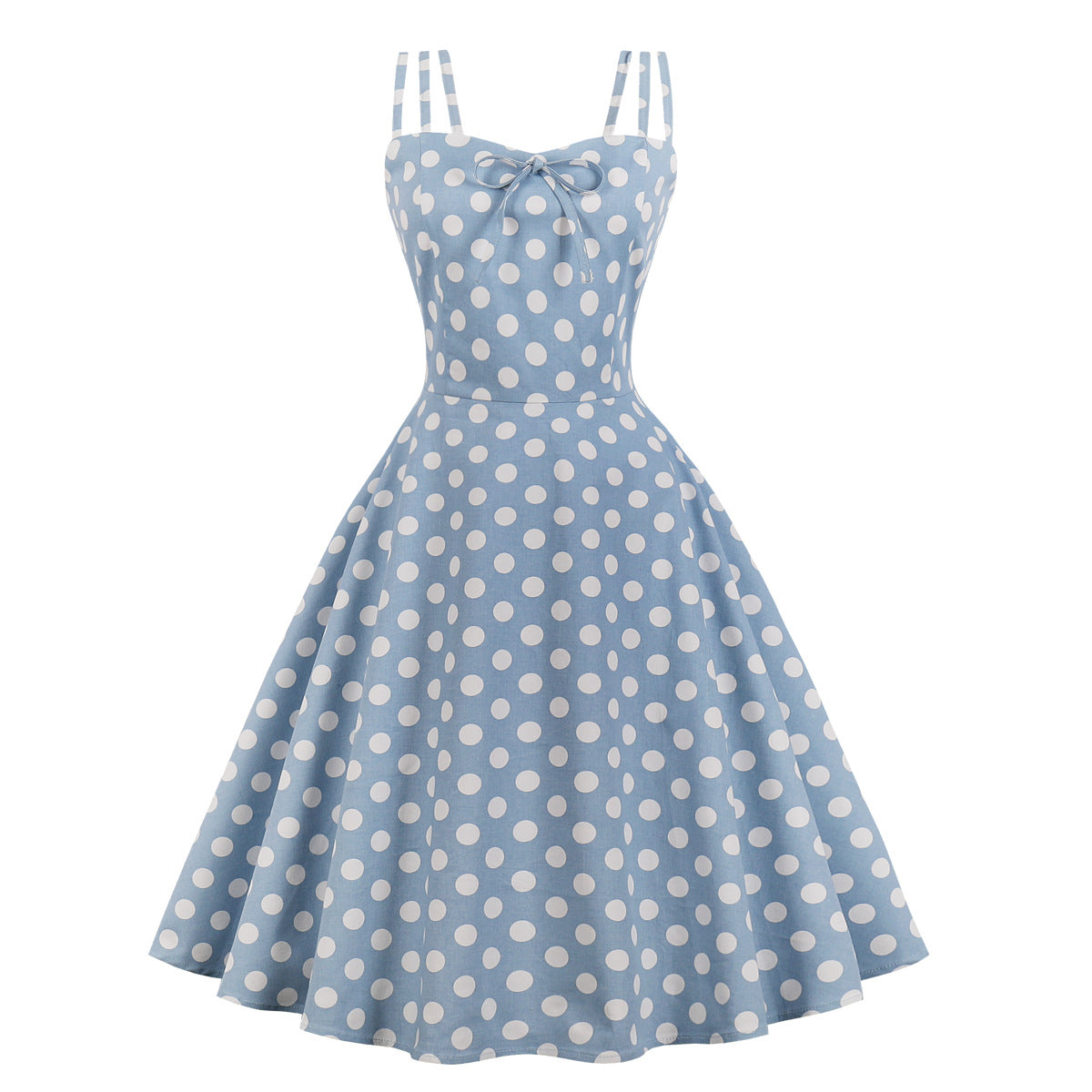 Women's Large Sling Refreshing Slim Polka Dot Dresses