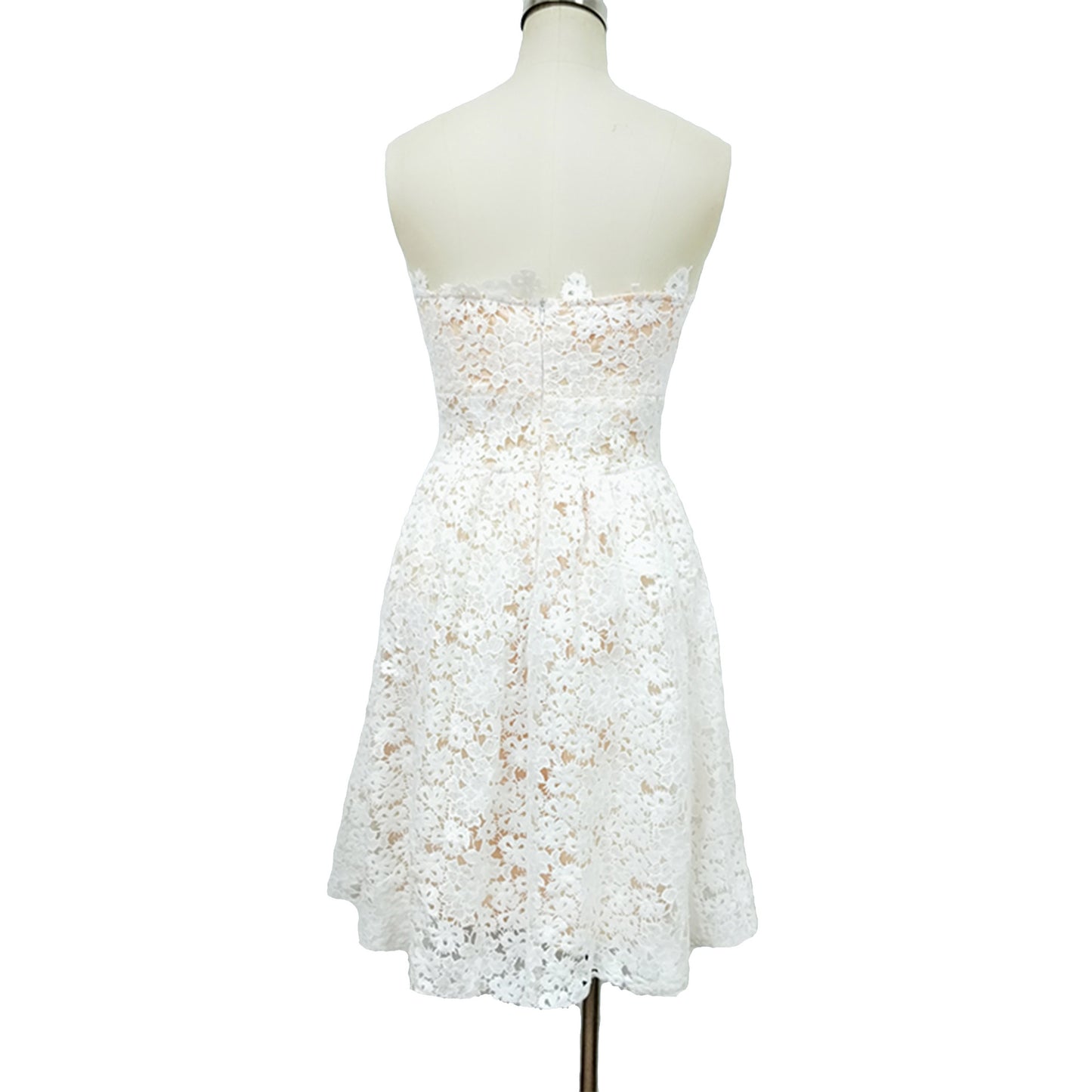 Women's White Floral Wrapped Chest Bridesmaid Puffy Dresses