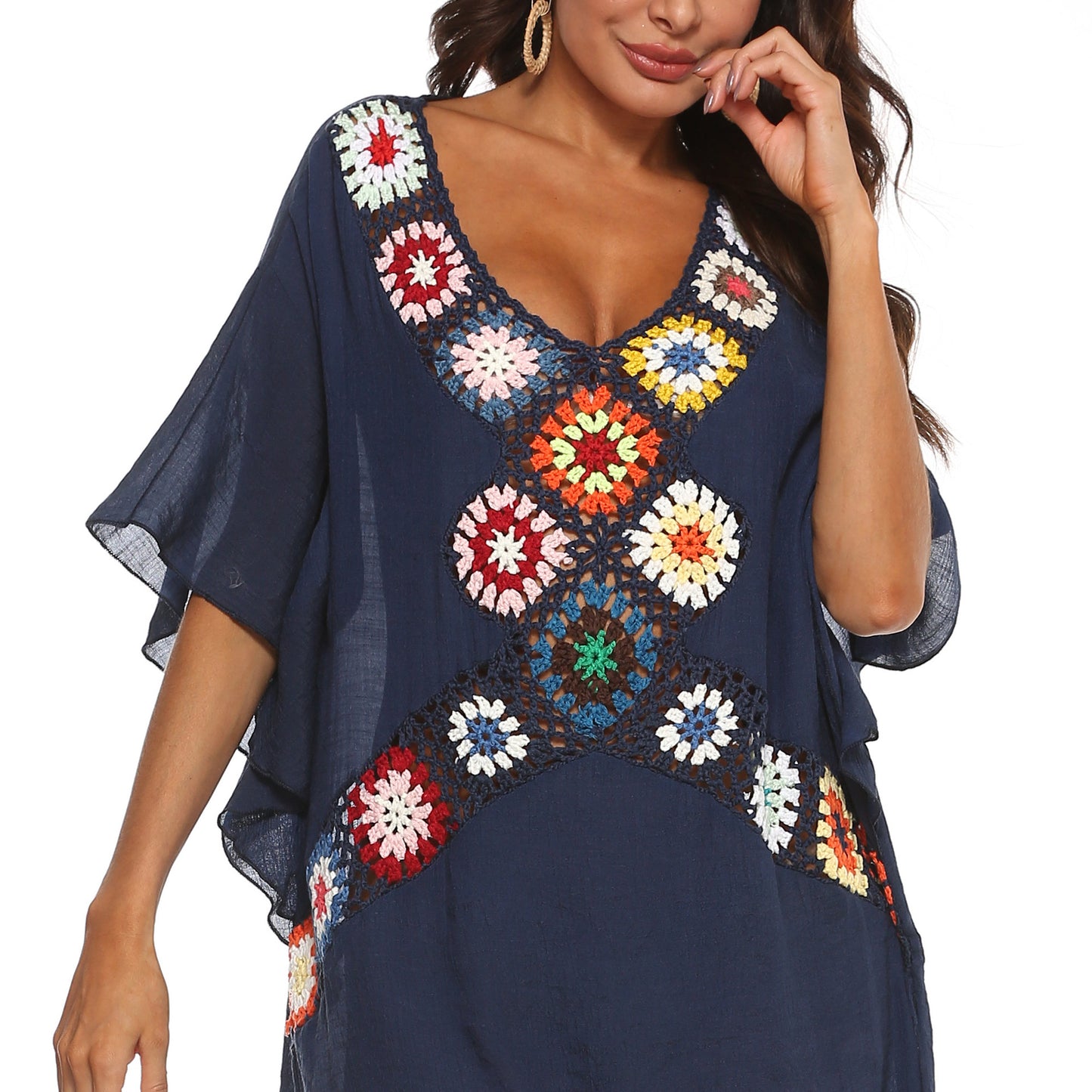 Women's V Hand Crocheting Stitching Beach Bikini Dresses