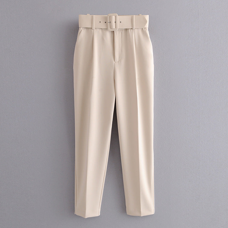 Women's Slim Fit Figure Flattering Belt Accessories Pants