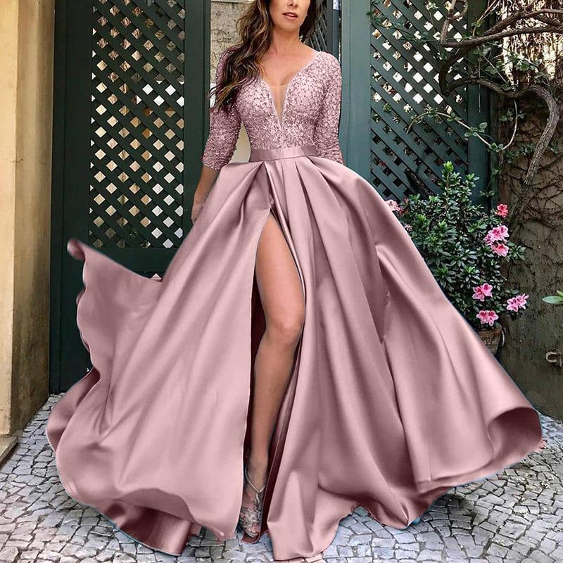 Women's Sequined Large Swing Sexy Dress Trailing Wedding Dresses