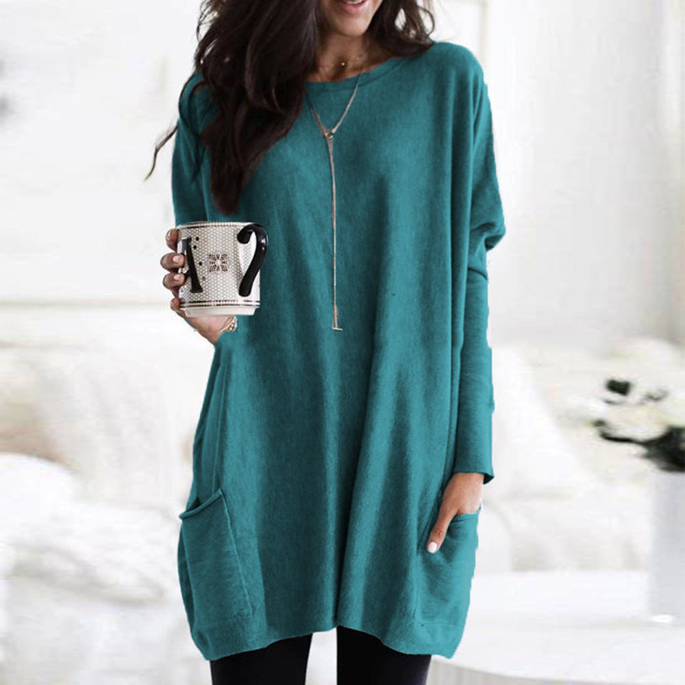 Women's Autumn Long Sleeve Casual Pocket T-shirt Blouses