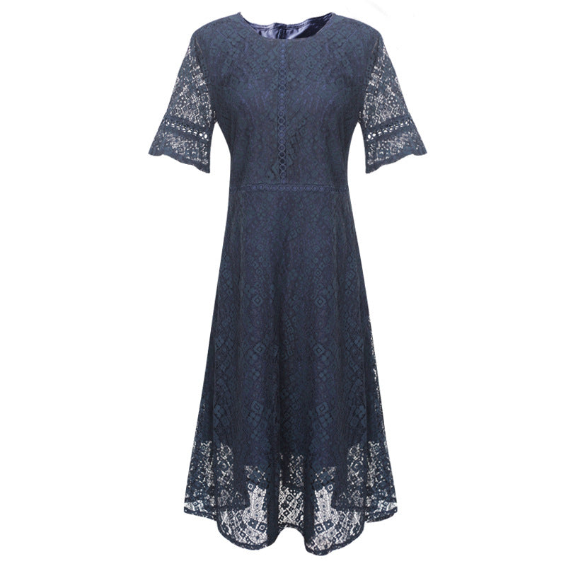 Clothes Lace Dress Fat French Lady Plus Size