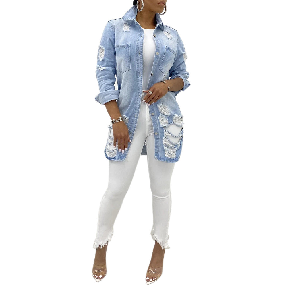 Cool Classy Fashion Sexy Lady's Denim Coats