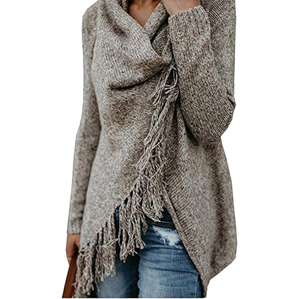 Women's Classy Durable Large Tassel Knitted Knitwear