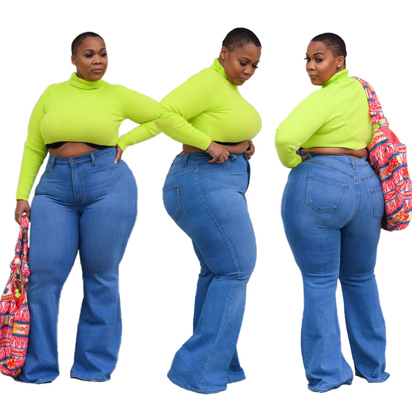 Slim Fit Wide Leg Fat Flared Jeans