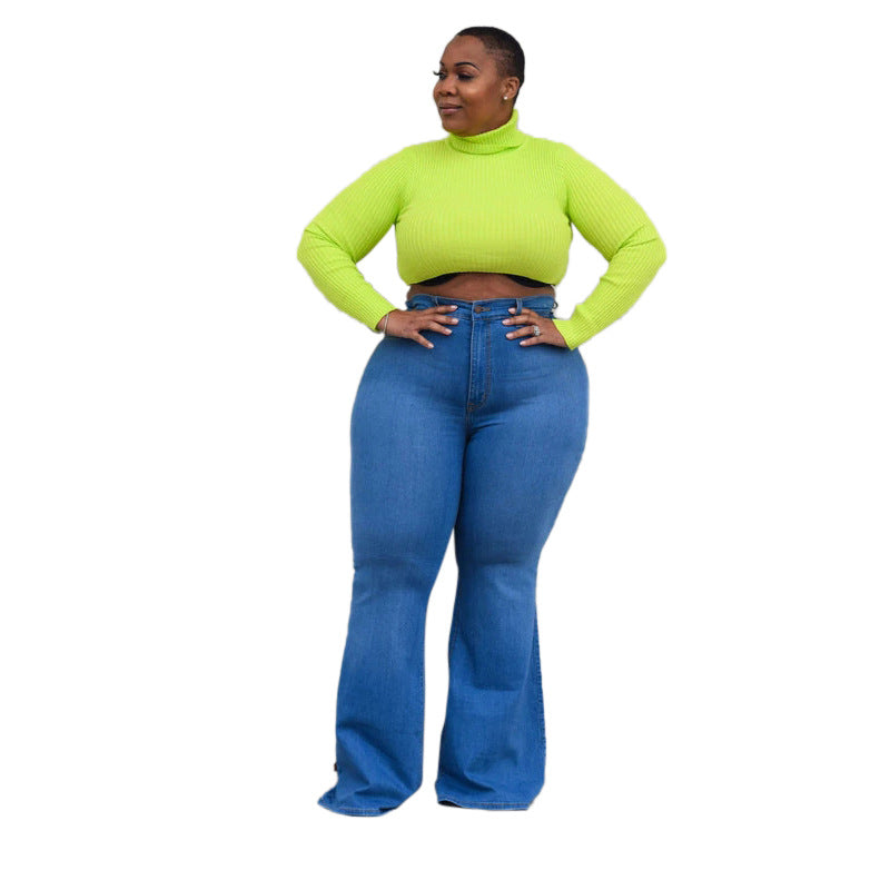 Slim Fit Wide Leg Fat Flared Jeans
