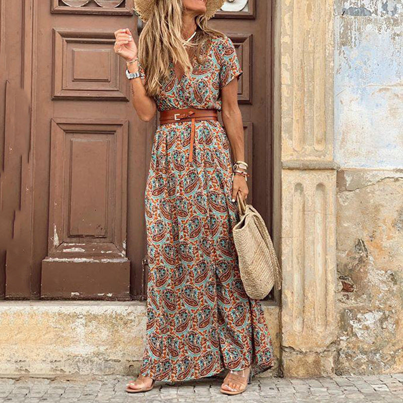 Women's Comfortable Fashion Boho Floral Dress Dresses