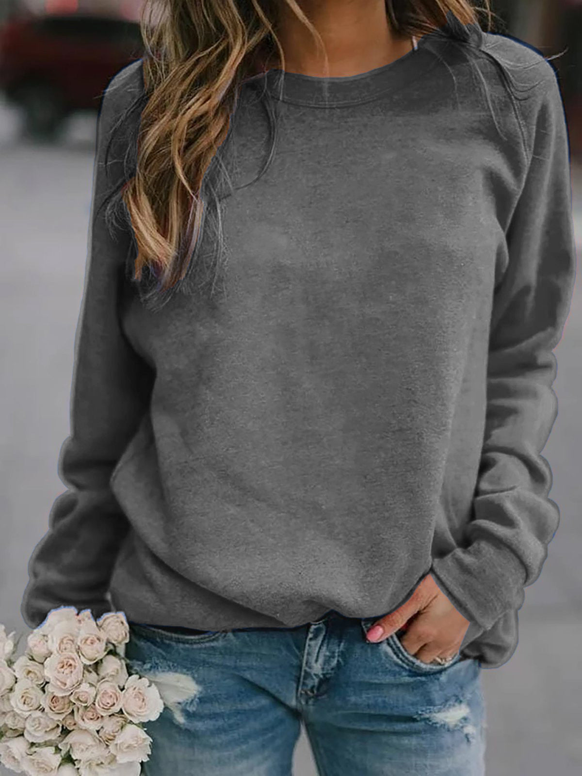 Women's Long Sleeve Crew Neck T-shirt Blouses
