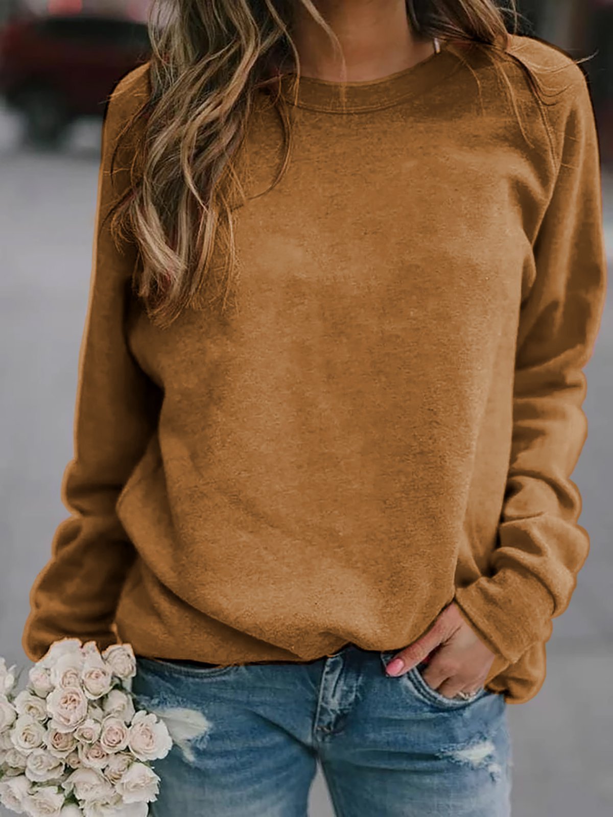 Women's Long Sleeve Crew Neck T-shirt Blouses