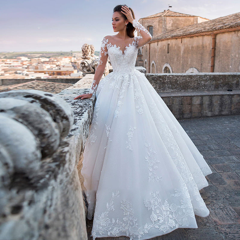 Dress Large Trailing Retro Sexy Tulle Wedding Dresses