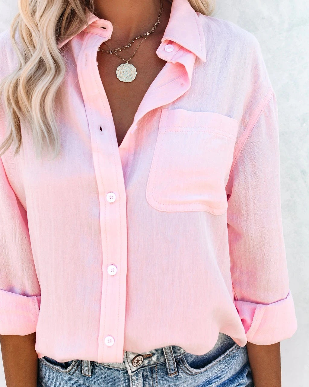 Women's Shirt Long Sleeve Lapel Casual Blouses