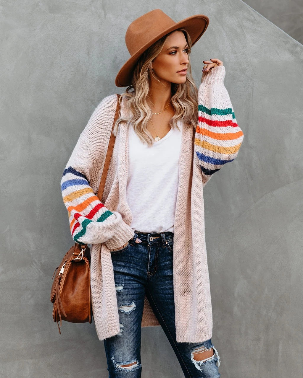 Women's Large Loose Long Sleeve Mid-length Sweaters