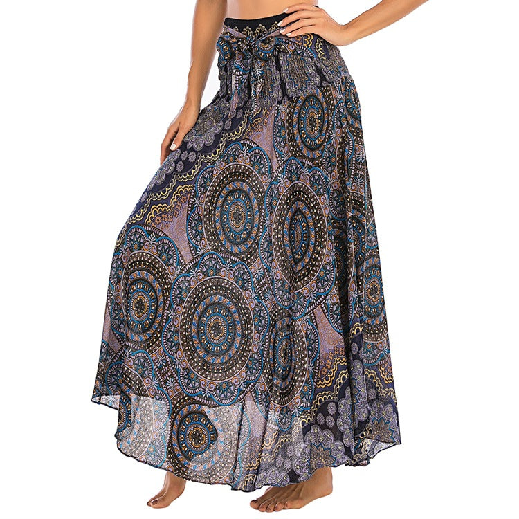 Casual Thai Beach Vacation Two-way Big Swing Belly Dress