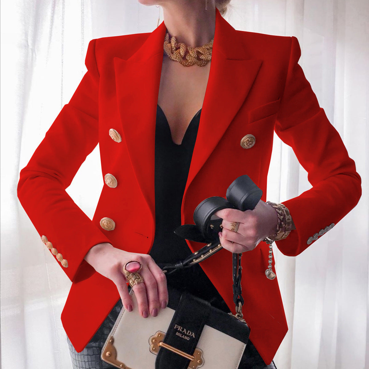 Women's Trendy Solid Color Fashionable Casual Blazers