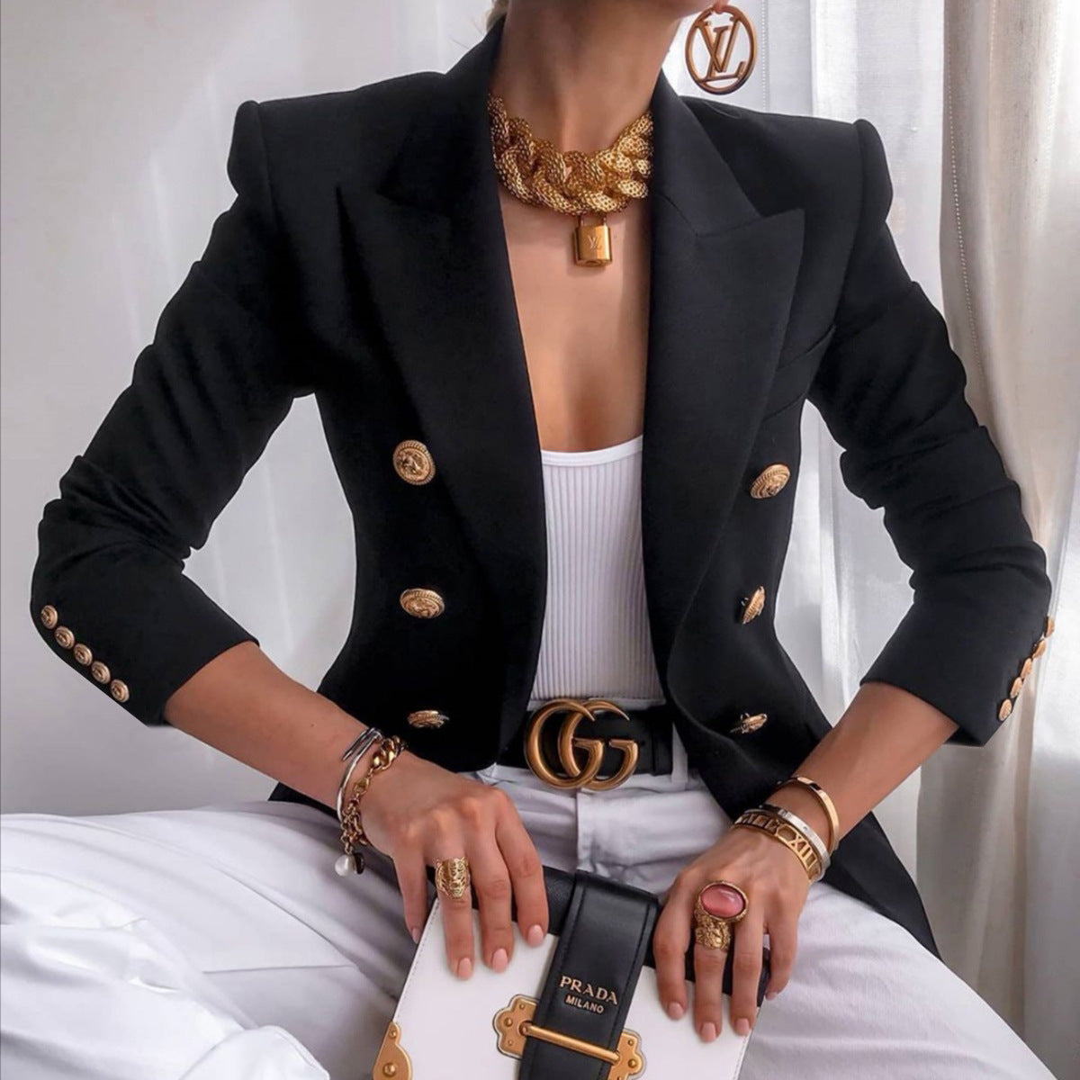 Women's Trendy Solid Color Fashionable Casual Blazers