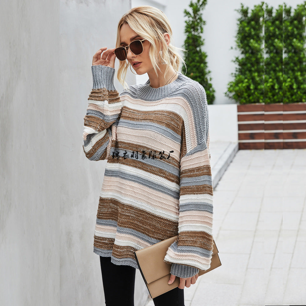 Women's Trendy Attractive Spring Pullover Stitching Sweaters