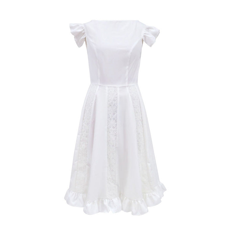 Graceful Durable Versatile Women's Sleeve Pettiskirt Dress