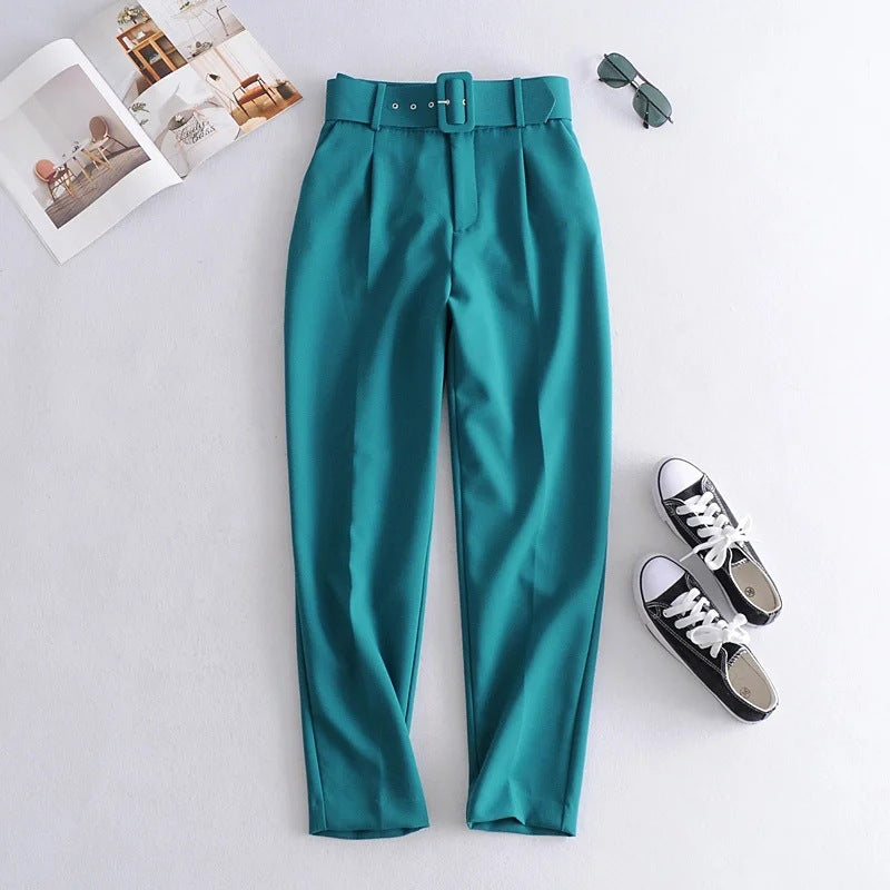 Women's Slim Fit Figure Flattering Belt Accessories Pants