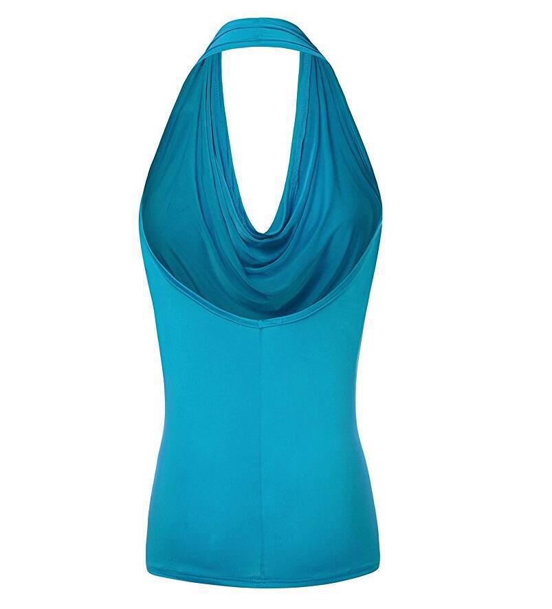 Women's Pullover Sleeveless T-shirt Female Pendant Backless Blouses