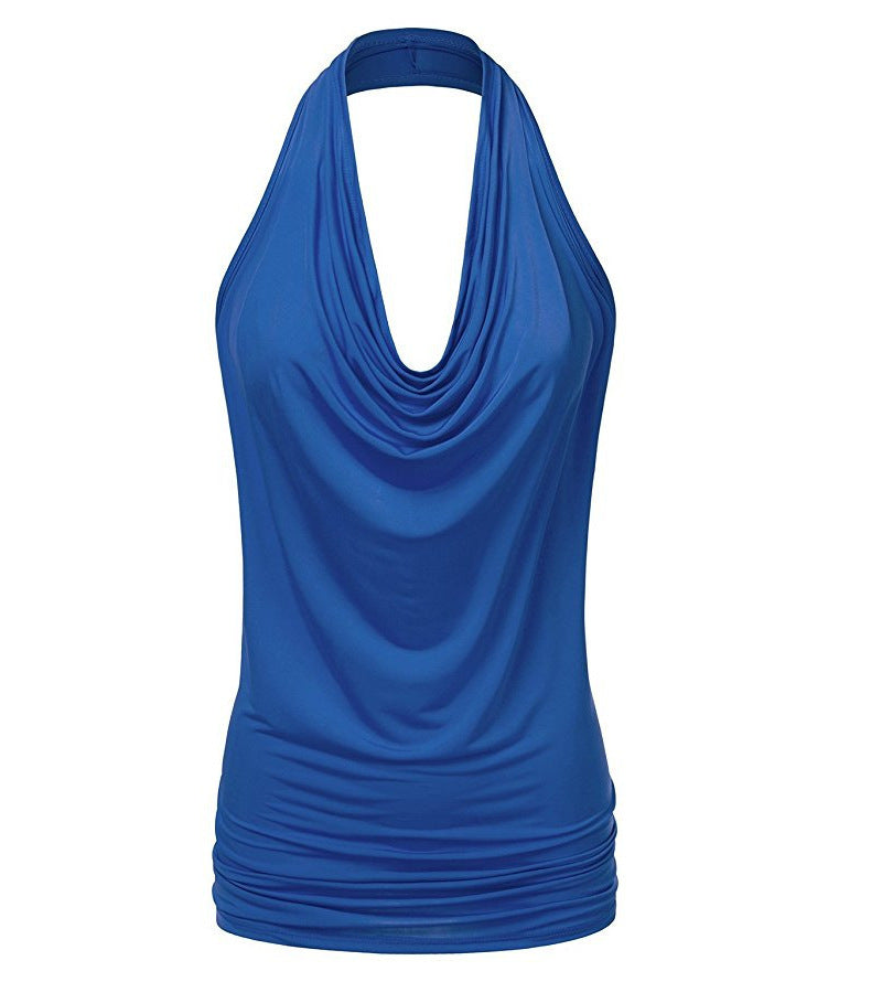 Women's Pullover Sleeveless T-shirt Female Pendant Backless Blouses