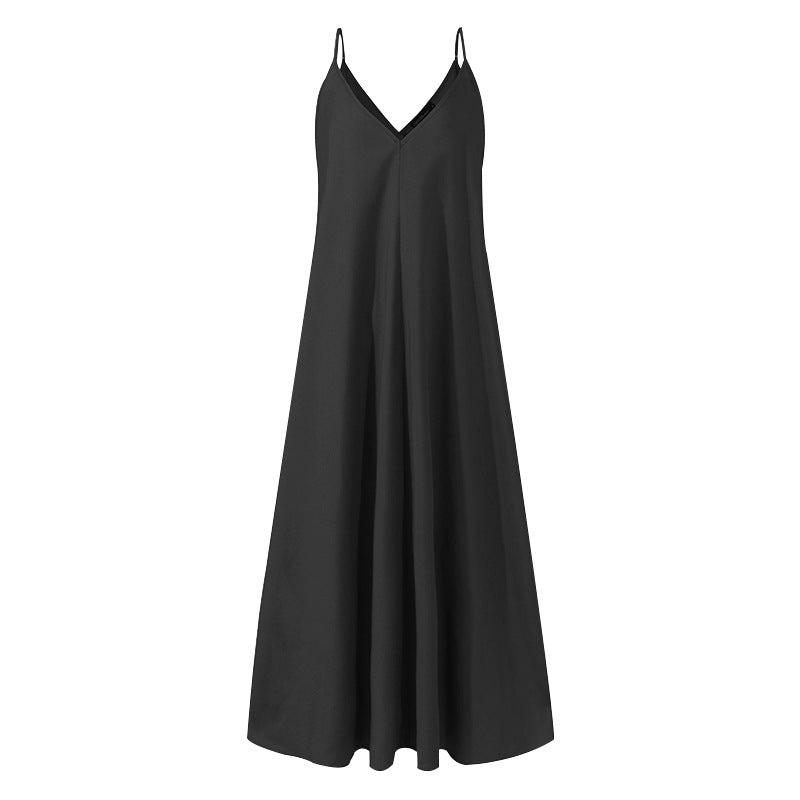 Women's Casual Loose Solid Dress Backless Sexy Dresses