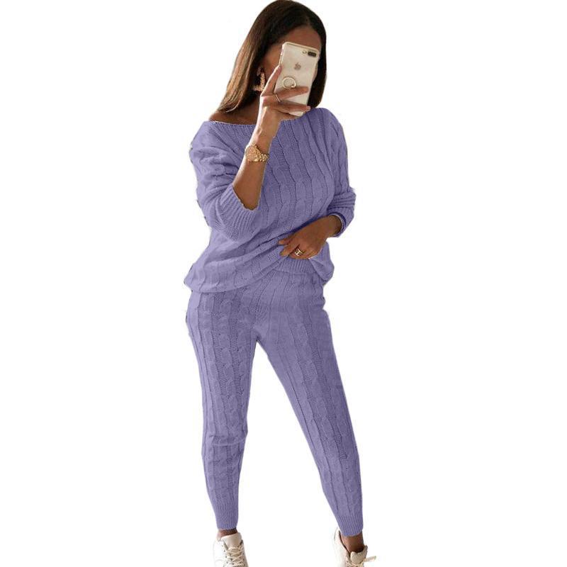 Women's Attractive Pajamas Fashion Solid Color Sweaters