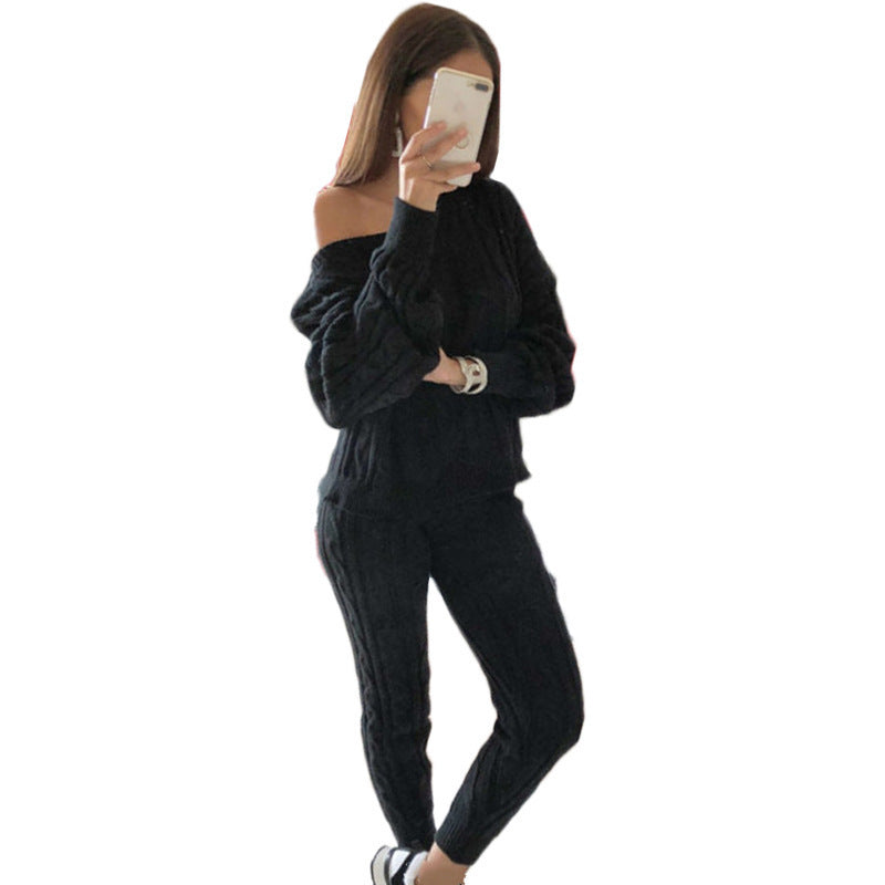 Women's Attractive Pajamas Fashion Solid Color Sweaters